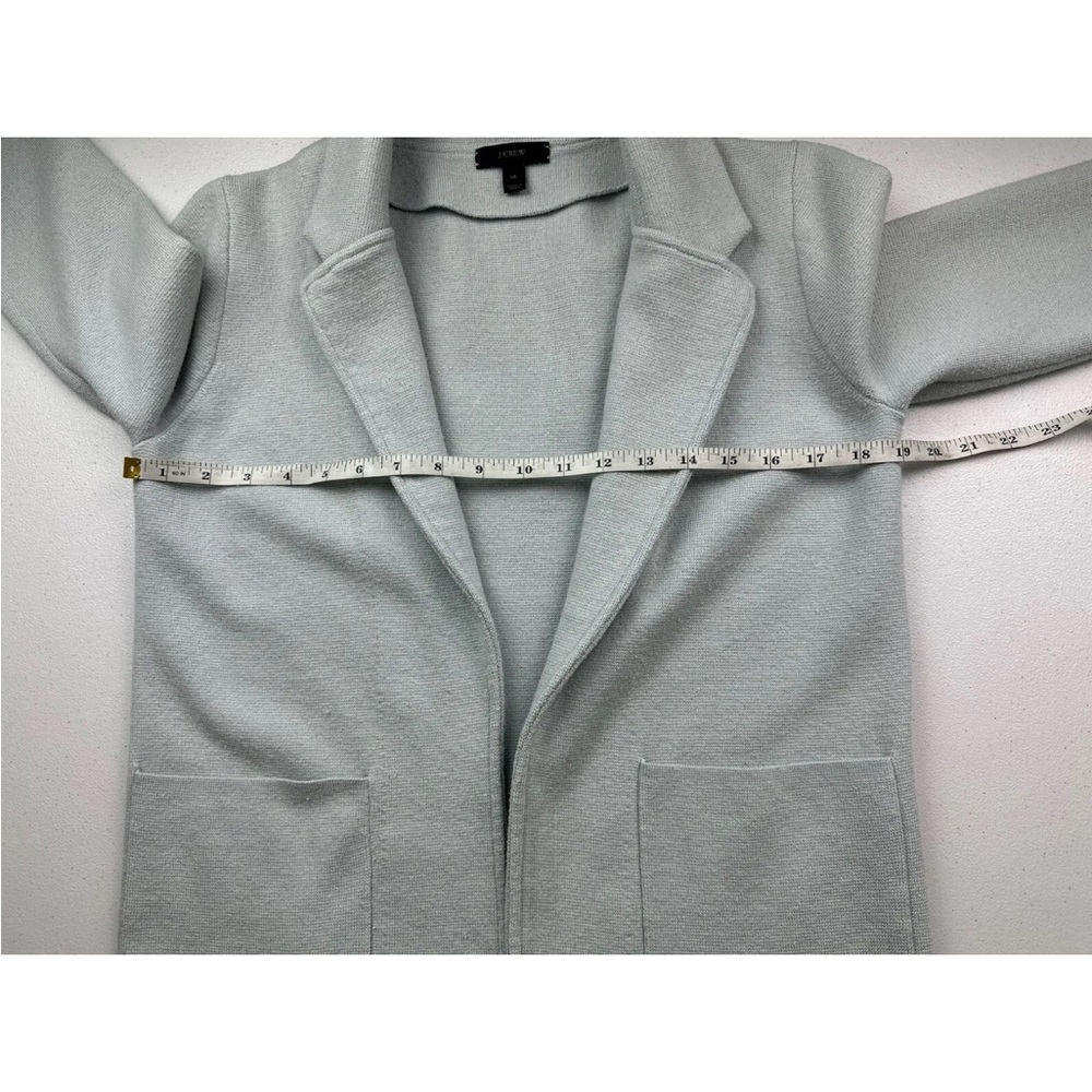 J Crew Sophie Open Front Blazer Womens Pastel Blue Cotton Wool Knit - Picture 6 of 7